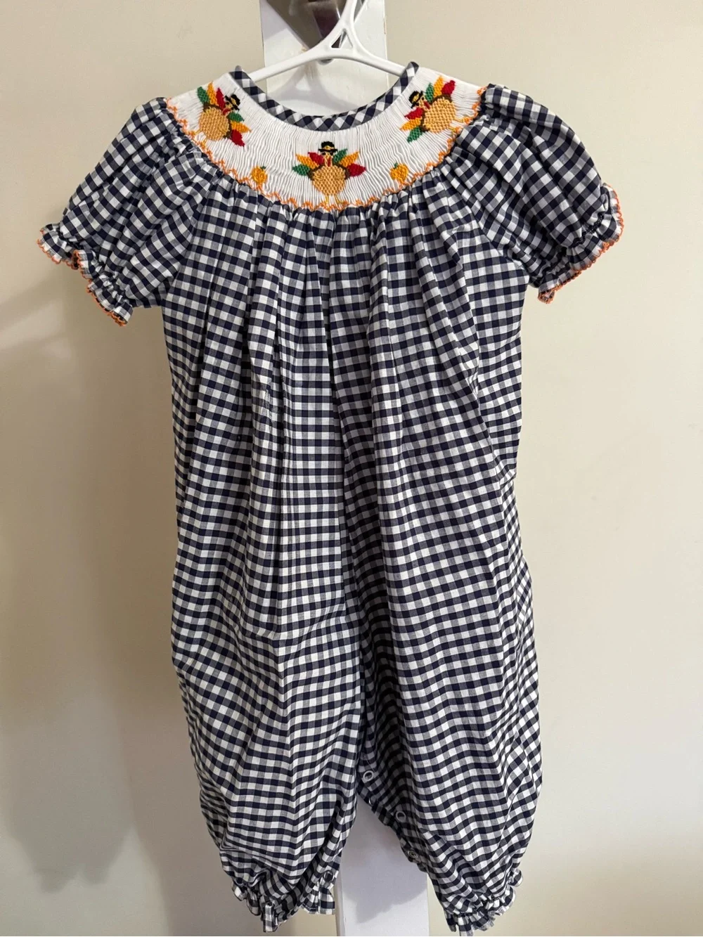 New Classic Whimsy Smocked Thanksgiving Romper